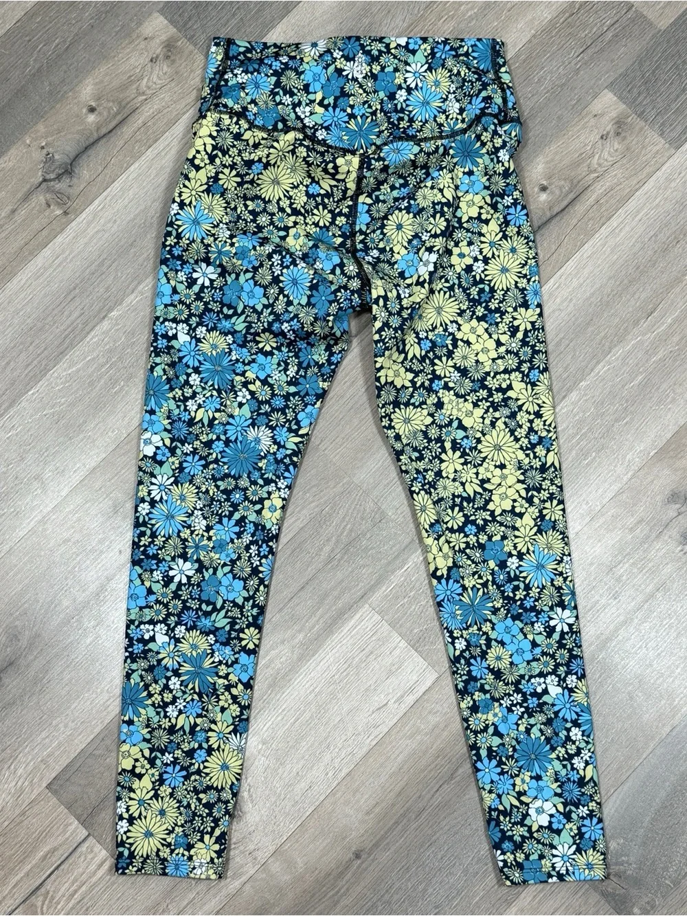 Free People Movement Lose Control Floral‎ Wrap Waist Leggings Blue Small Boho
